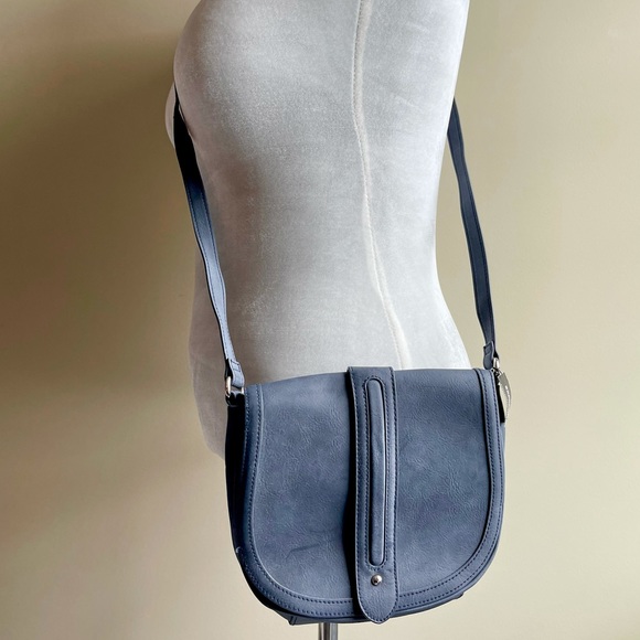 NWOT Gray Express Saddle Cross Body Bag - Picture 2 of 5